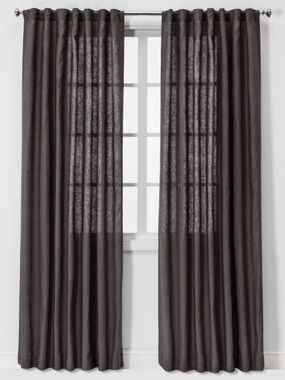 IKEA Ritva Dark Grey Cotton Curtain Panels - Pair 57x98